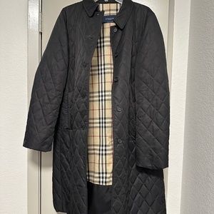 Vintage Burberry Long Quilted Jacket size L